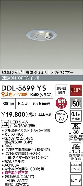 大光電機（DAIKO）屋外灯 DDL-5699YS