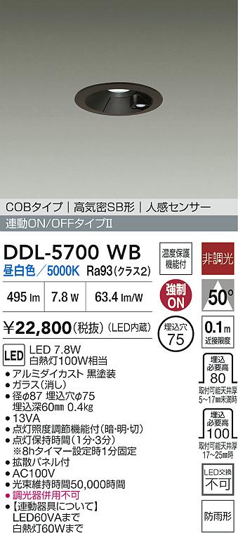 大光電機（DAIKO）屋外灯 DDL-5700WB