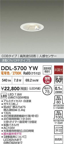 大光電機（DAIKO）屋外灯 DDL-5700YW