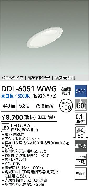 大光電機（DAIKO）屋外灯 DDL-6051WWG