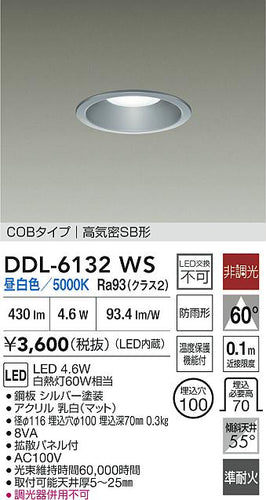 大光電機（DAIKO）屋外灯 DDL-6132WS
