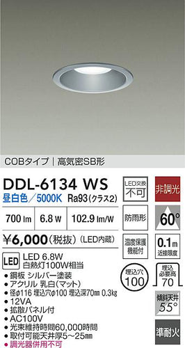 大光電機（DAIKO）屋外灯 DDL-6134WS