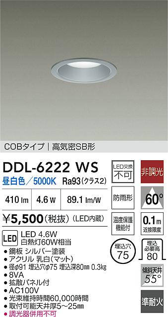 大光電機（DAIKO）屋外灯 DDL-6222WS