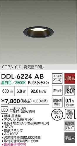 大光電機（DAIKO）屋外灯 DDL-6224AB