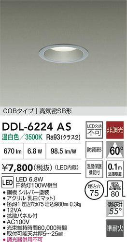 大光電機（DAIKO）屋外灯 DDL-6224AS