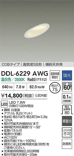 大光電機（DAIKO）屋外灯 DDL-6229AWG