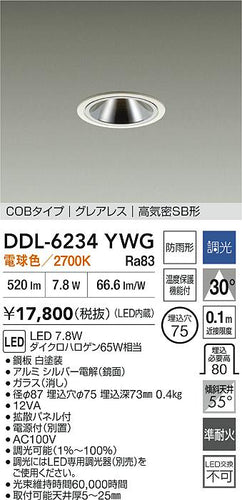 大光電機（DAIKO）屋外灯 DDL-6234YWG