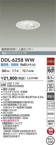 大光電機（DAIKO）屋外灯 DDL-6258WW