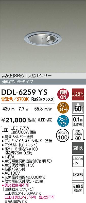 大光電機（DAIKO）屋外灯 DDL-6259YS