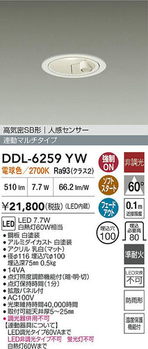 大光電機（DAIKO）屋外灯 DDL-6259YW