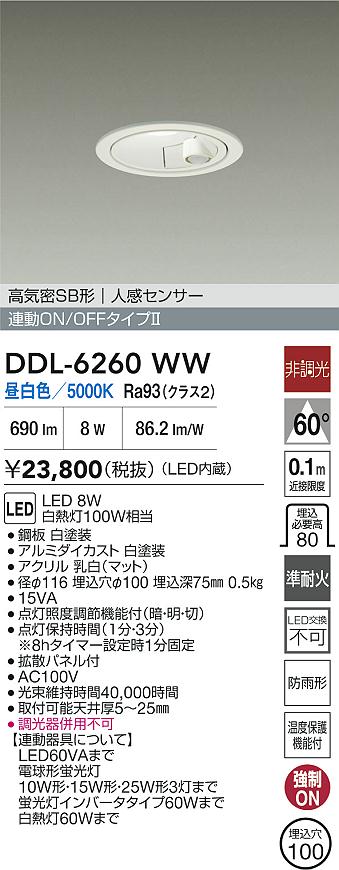 大光電機（DAIKO）屋外灯 DDL-6260WW