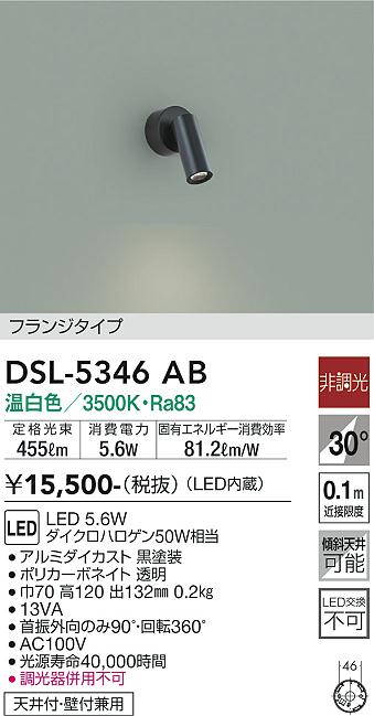 大光電機（DAIKO）スポットライト DSL-5346AB