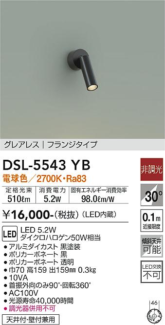 大光電機（DAIKO）スポットライト DSL-5543YB