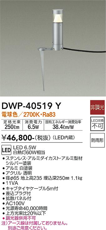 大光電機（DAIKO）屋外灯 DWP-40519Y