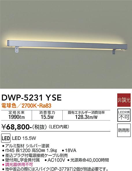 大光電機（DAIKO）屋外灯 DWP-5231YSE