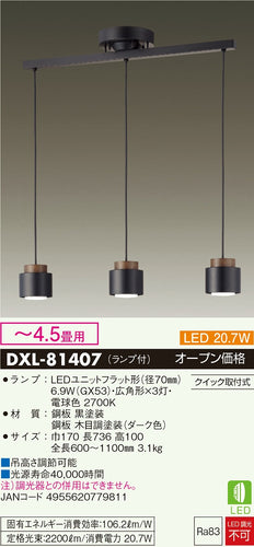 大光電機（DAIKO）ペンダント DXL-81407