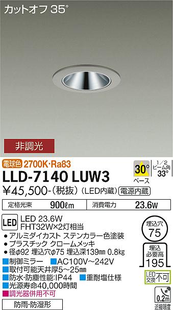 大光電機（DAIKO）屋外灯 LLD-7140LUW3