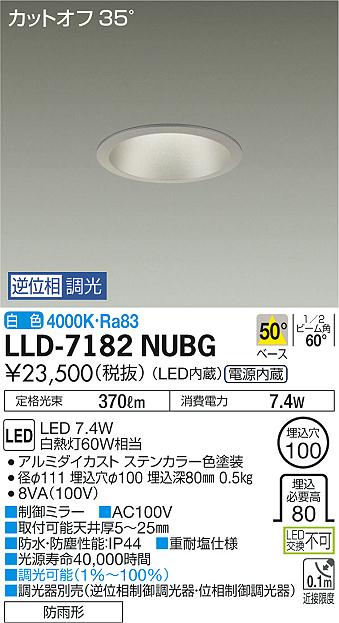 大光電機（DAIKO）屋外灯 LLD-7182NUBG