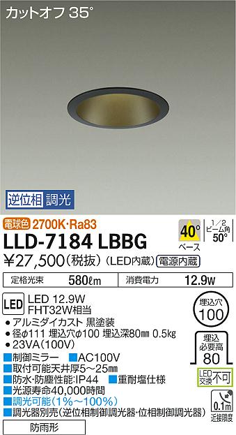 大光電機（DAIKO）屋外灯 LLD-7184LBBG