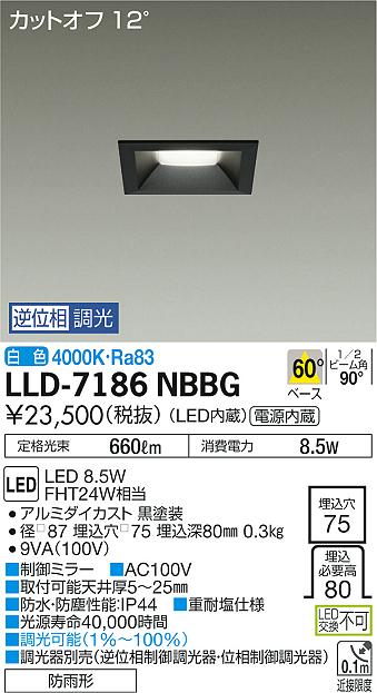 大光電機（DAIKO）屋外灯 LLD-7186NBBG