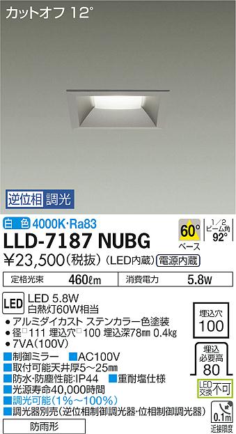 大光電機（DAIKO）屋外灯 LLD-7187NUBG