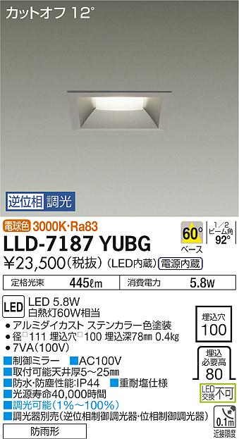 大光電機（DAIKO）屋外灯 LLD-7187YUBG