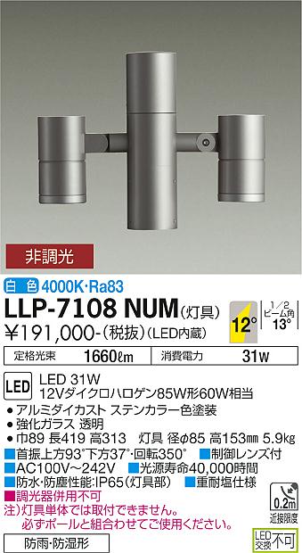 大光電機（DAIKO）屋外灯 LLP-7108NUM