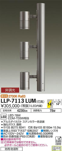 大光電機（DAIKO）屋外灯 LLP-7113LUM