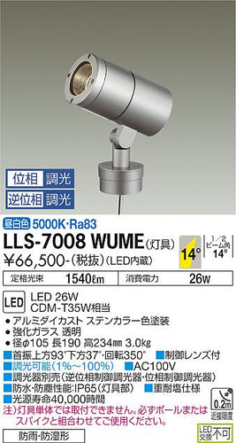 大光電機（DAIKO）屋外灯 LLS-7008WUME
