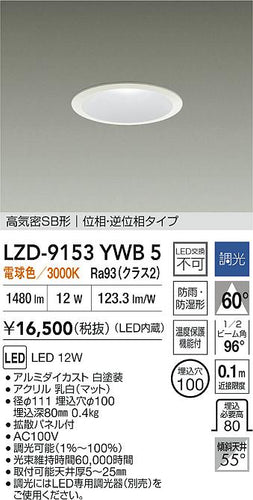 大光電機（DAIKO）屋外灯 LZD-9153YWB5