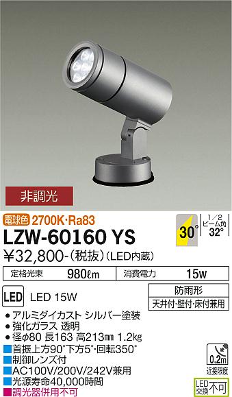 大光電機（DAIKO）屋外灯 LZW-60160YS