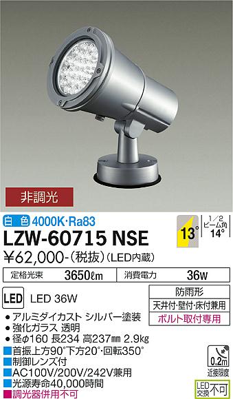 大光電機（DAIKO）屋外灯 LZW-60715NSE